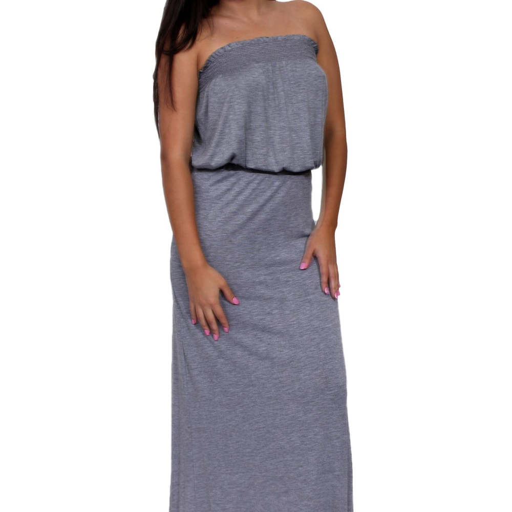 Women's smocked Tube Maxi Dress Long Full Length Made in the USA - YuppyCollections