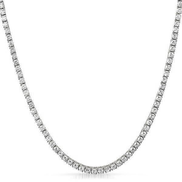 .925 Sterling Silver 2.25MM CZ Tennis Chain Rhodium - YuppyCollections