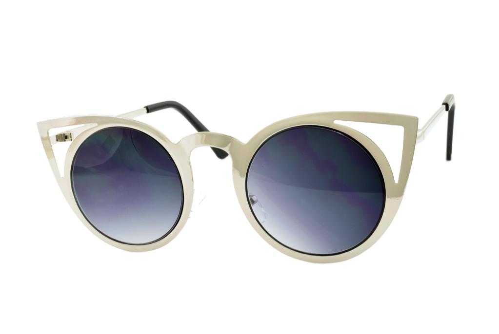 Silver Cateye Metal Sunglasses - YuppyCollections