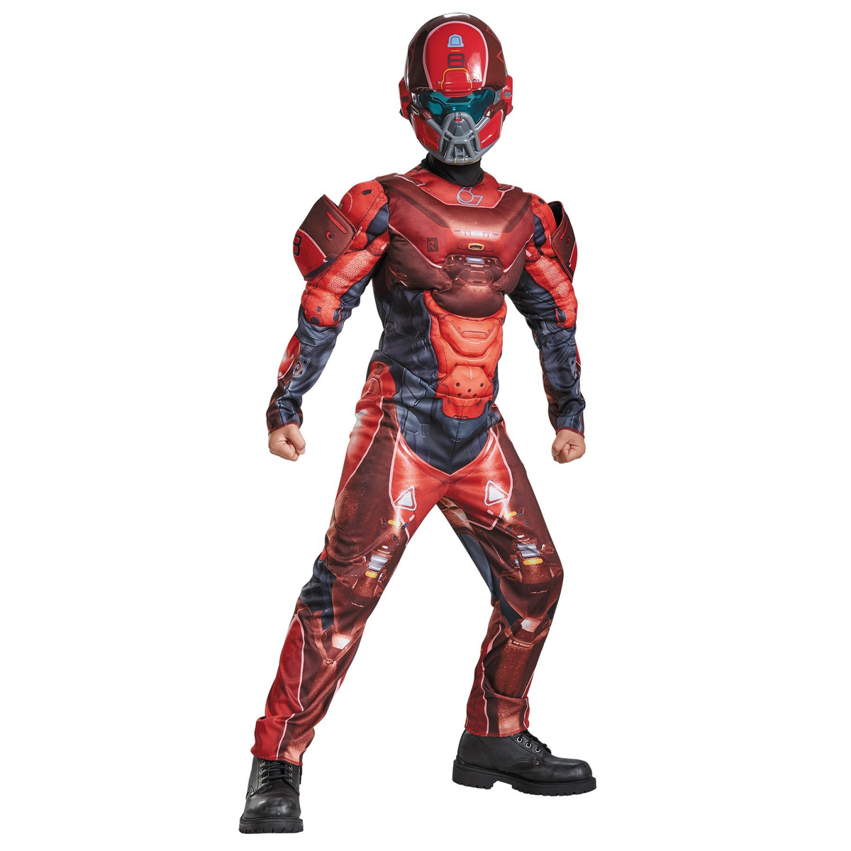 Red Spartan Muscle Boys Costume Large 10-12 - YuppyCollections