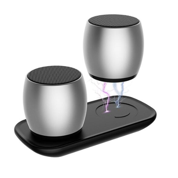 1 Pairs Mini Dual Speaker with Charging Base - YuppyCollections