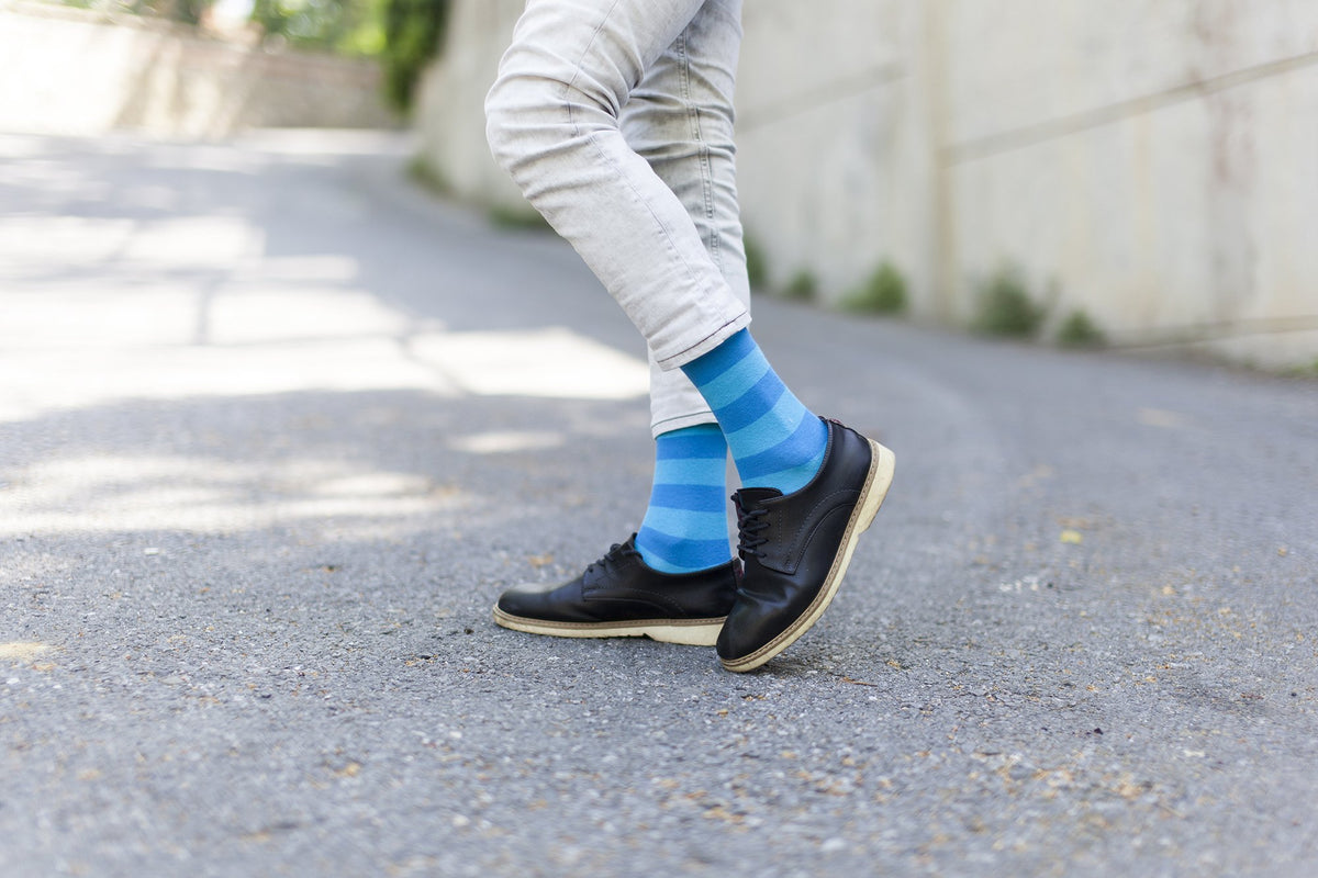 Men's 5-Pair Colorful Striped Socks-3059 - YuppyCollections