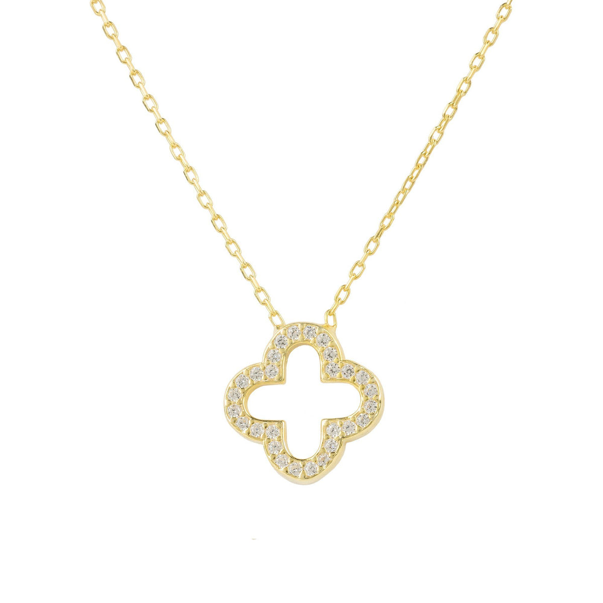 Open Clover Pendant Necklace - YuppyCollections