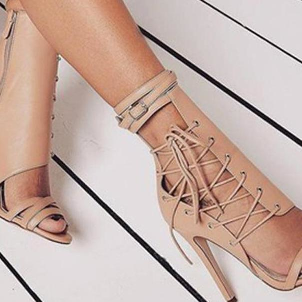 Lace Up High Heel Sandals - YuppyCollections