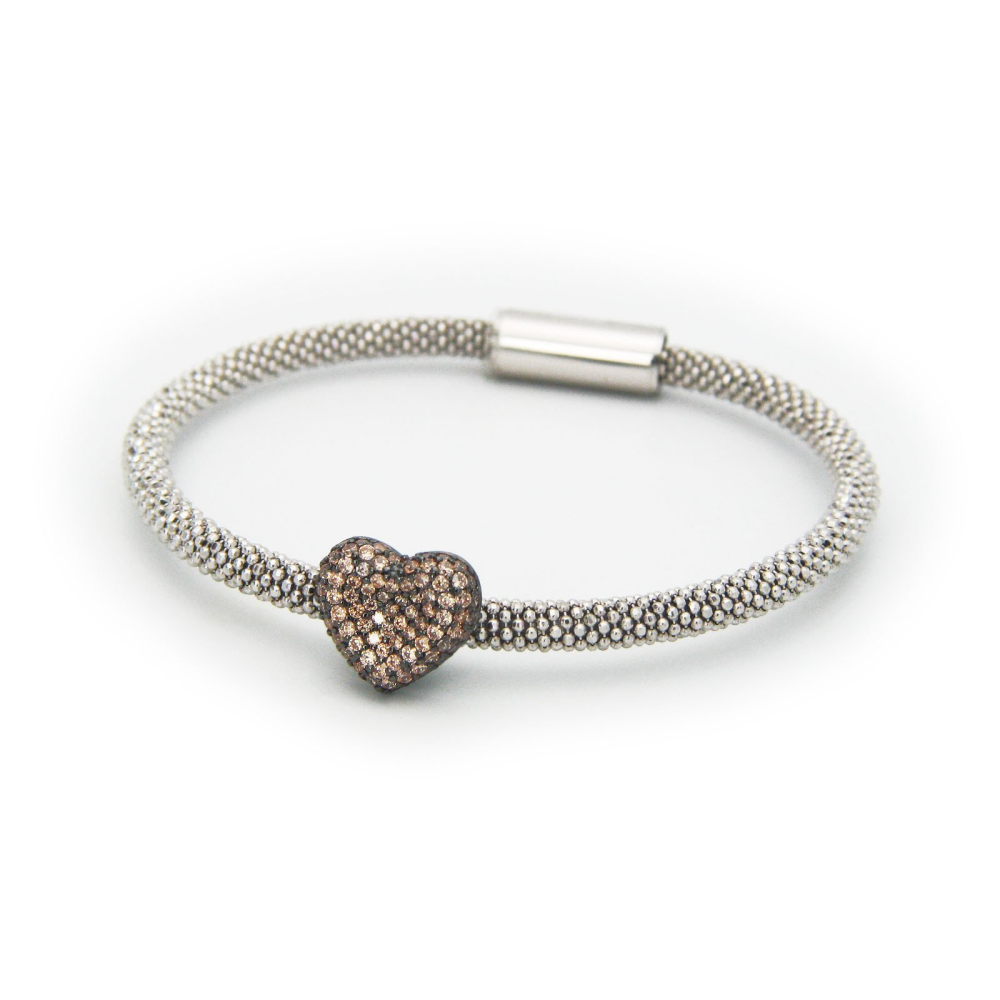 Champagne Cz Heart Bracelet - YuppyCollections