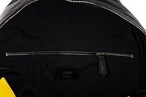 Fendi men's rucksack backpack travel stondato calfskin century occhi black - YuppyCollections