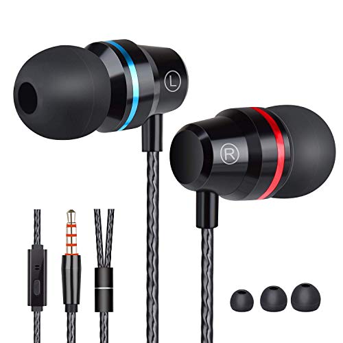 Earbuds Ear Buds in Ear Headphones Wired Earphones with Microphone Mic Stereo and Volume Control Waterproof Wired Earphone ERJ0Y009 - YuppyCollections