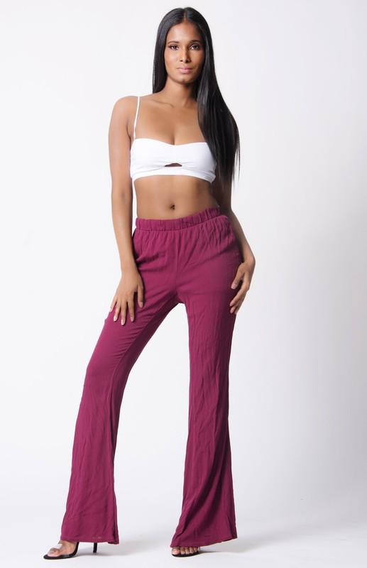 Elastic Waist Wide Legs Pants - YuppyCollections