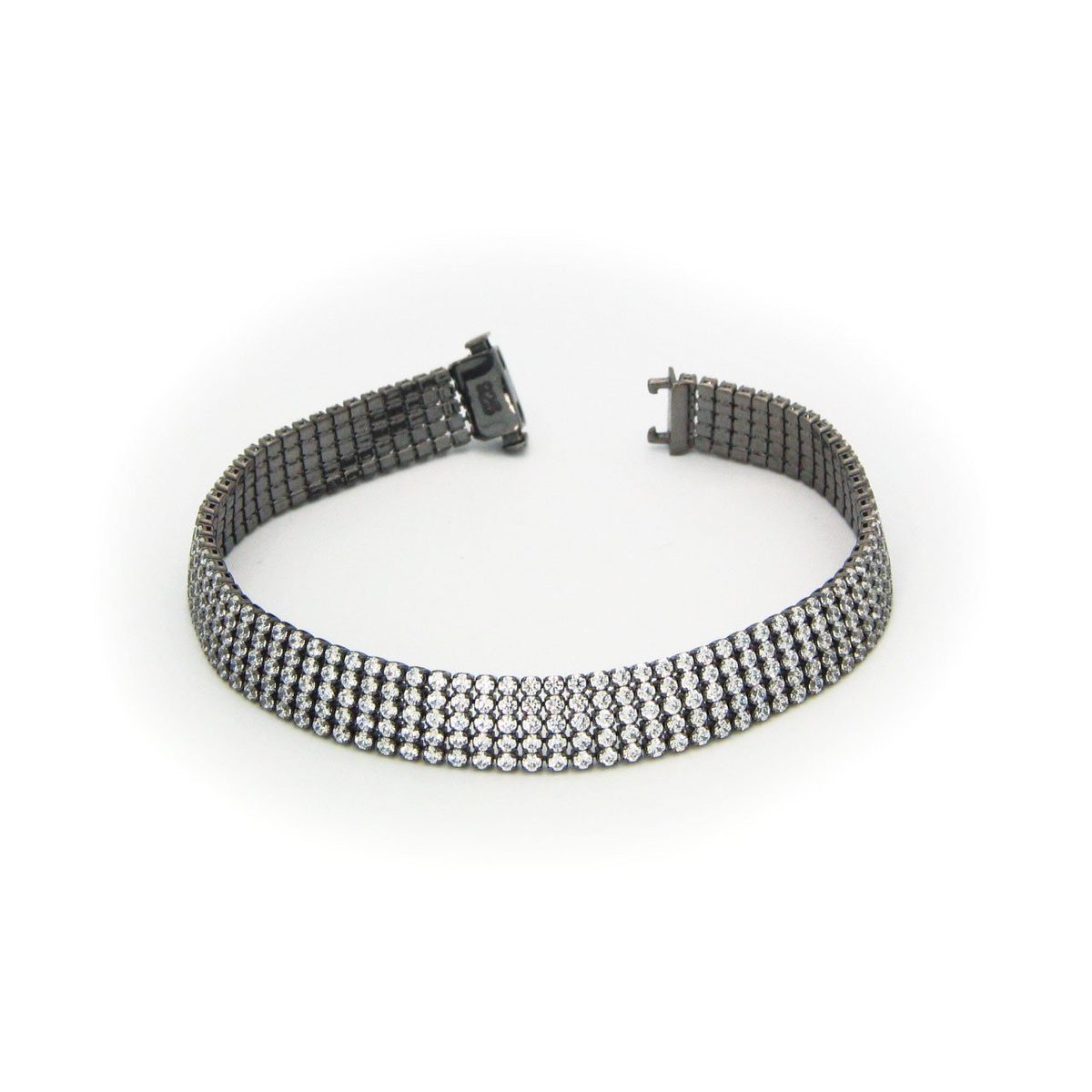 Gunmetal Black 5 Row Tennis Bracelet - YuppyCollections