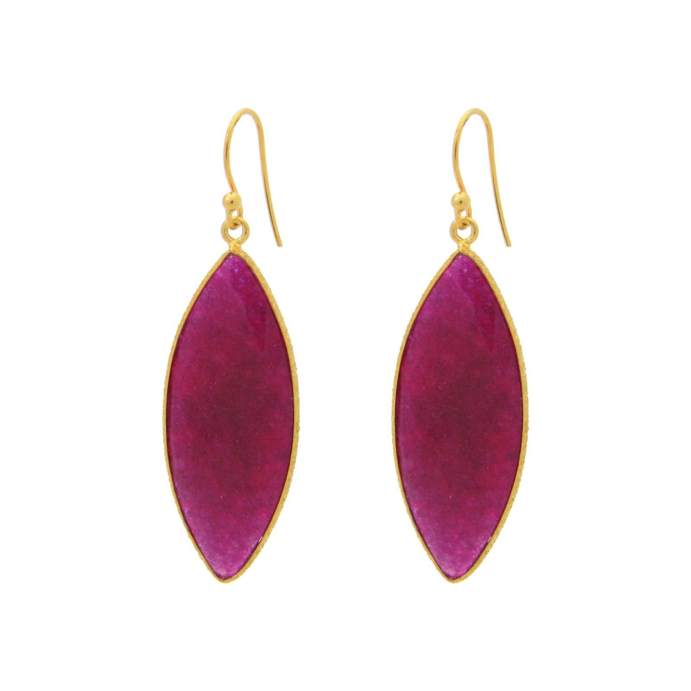 Marquise Rubelite Hook Earrings - YuppyCollections