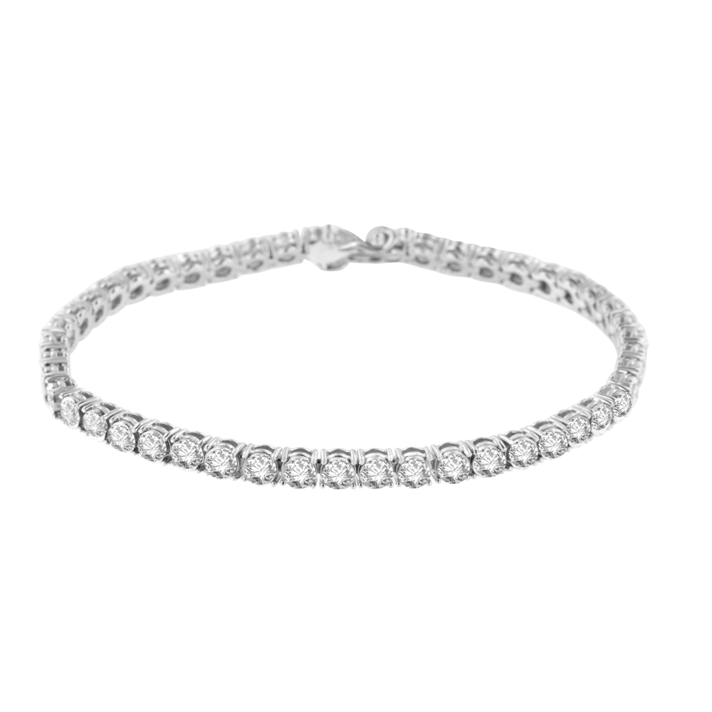 Sterling Silver 1ct. TDW Rose Cut Diamond Miracle Tennis Bracelet (I-J, I3) - YuppyCollections