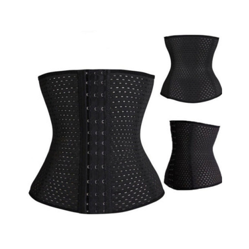 Core Trainer Everyday Breathable Non Latex Waist Trainer Black - YuppyCollections