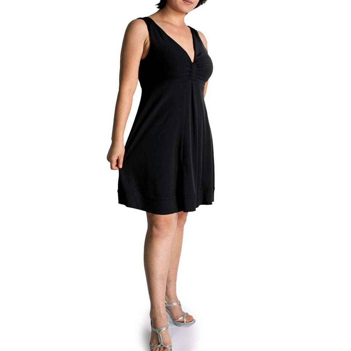 Evanese Women's Plus Size Short Deep V Neck Casual Day Cocktail Mini Dress - YuppyCollections