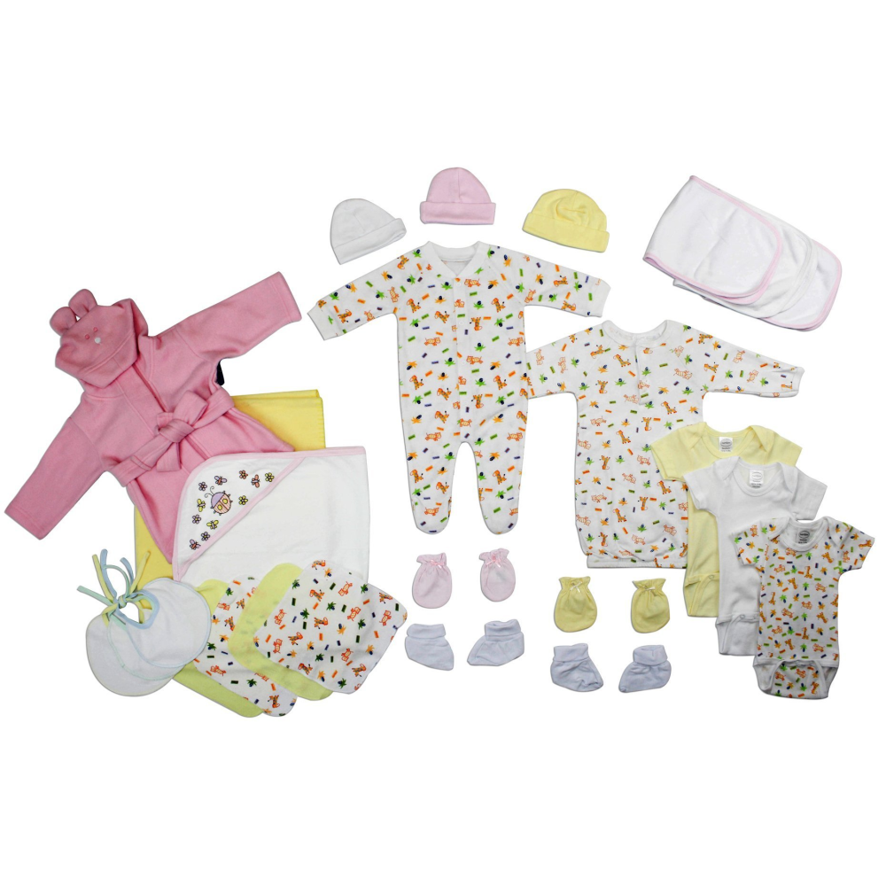 Bambini Newborn Baby Girls 25 Pc Layette Baby Shower Gift Set  - Made in USA - YuppyCollections