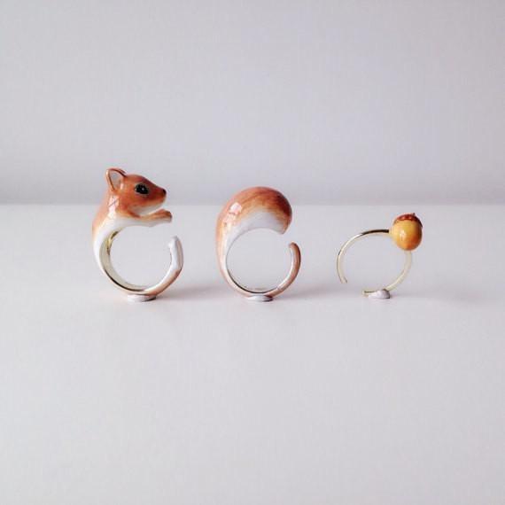 Mary Lou Orange Squirrel Ring - YuppyCollections