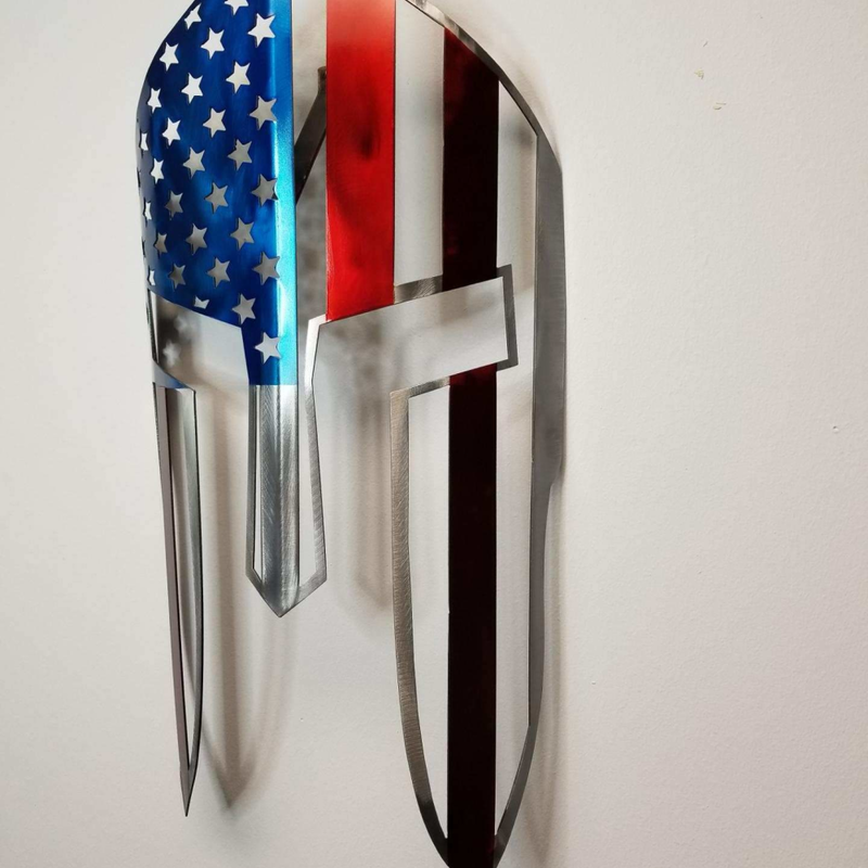 #merica Painted Spartan Helmet / Wall Mounted - YuppyCollections