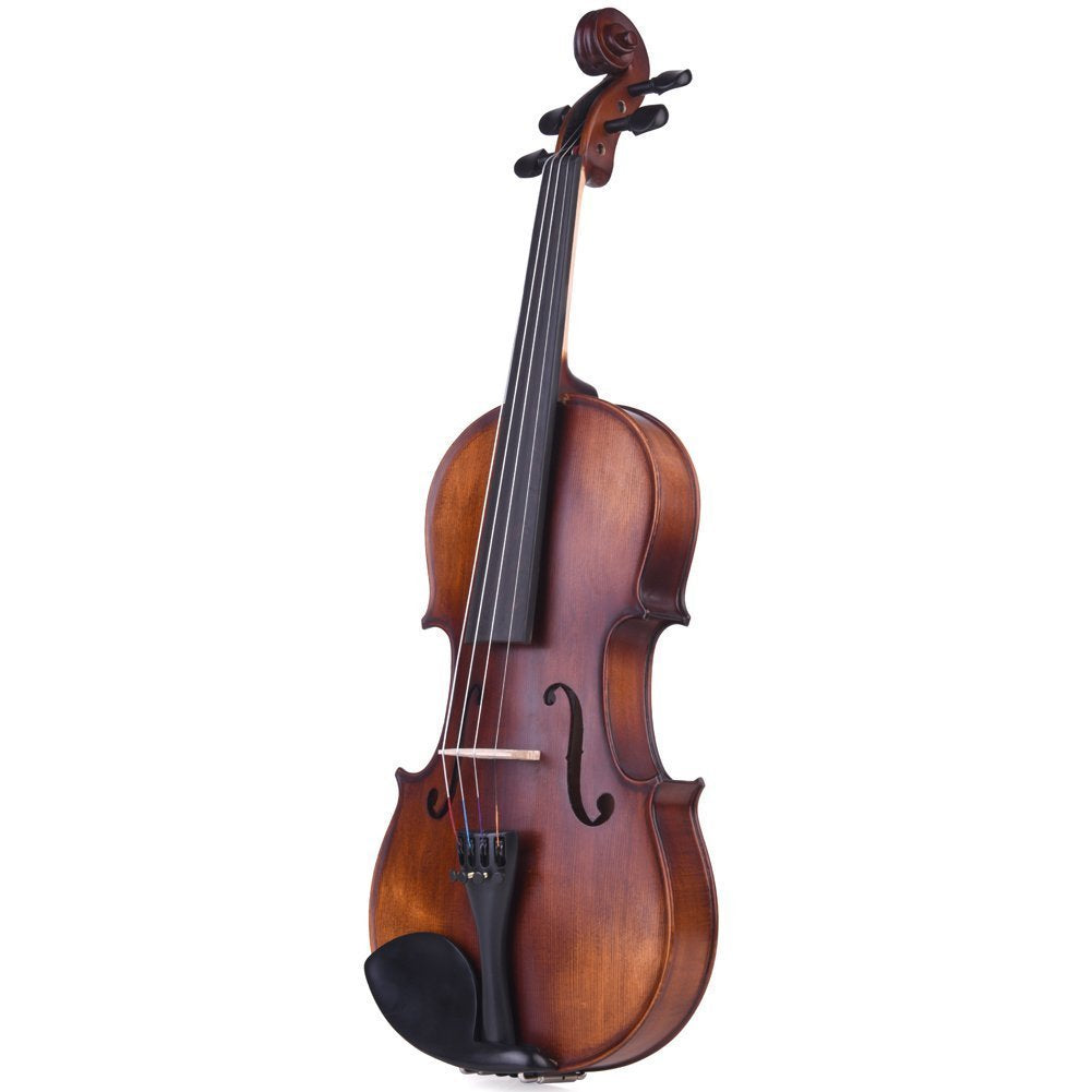 ADM 1/2 Half Size Intermediate Solid Wood Acoustic Violin Outfit, Beginner Kit with Violin Hard Case, Professional Violin for Advanced Student, Brown - YuppyCollections