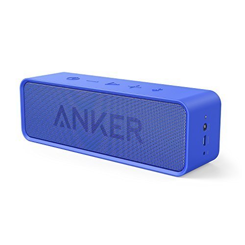 Anker SoundCore Bluetooth Speaker with 24-Hour Playtime, 66-Feet Bluetooth Range & Built-in Mic, Dual-Driver Portable Wireless Speaker with Low Harmonic Distortion and Superior Sound - Blue -