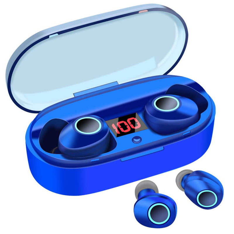 True Wireless Earbuds, 16H Playtime, Bluetooth Headphones 5.0 Mini Stereo Headset with Microphone, IPX5 Sweatproof, Hi-Fi Sound, Volume Control, in Ear Sport Earphones with Portable Charging 