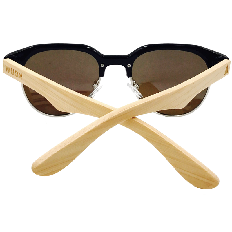 Mens & Women's Handmade Bamboo Hybrid Square Sunglasses - High Quality Polarized Lenses - YuppyCollections