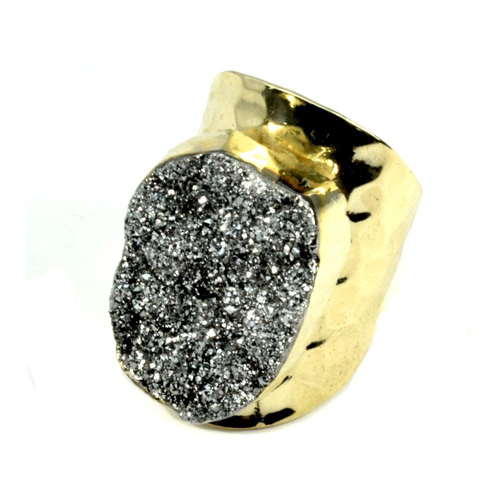 Amy Druzy Statement Ring in Gold - YuppyCollections