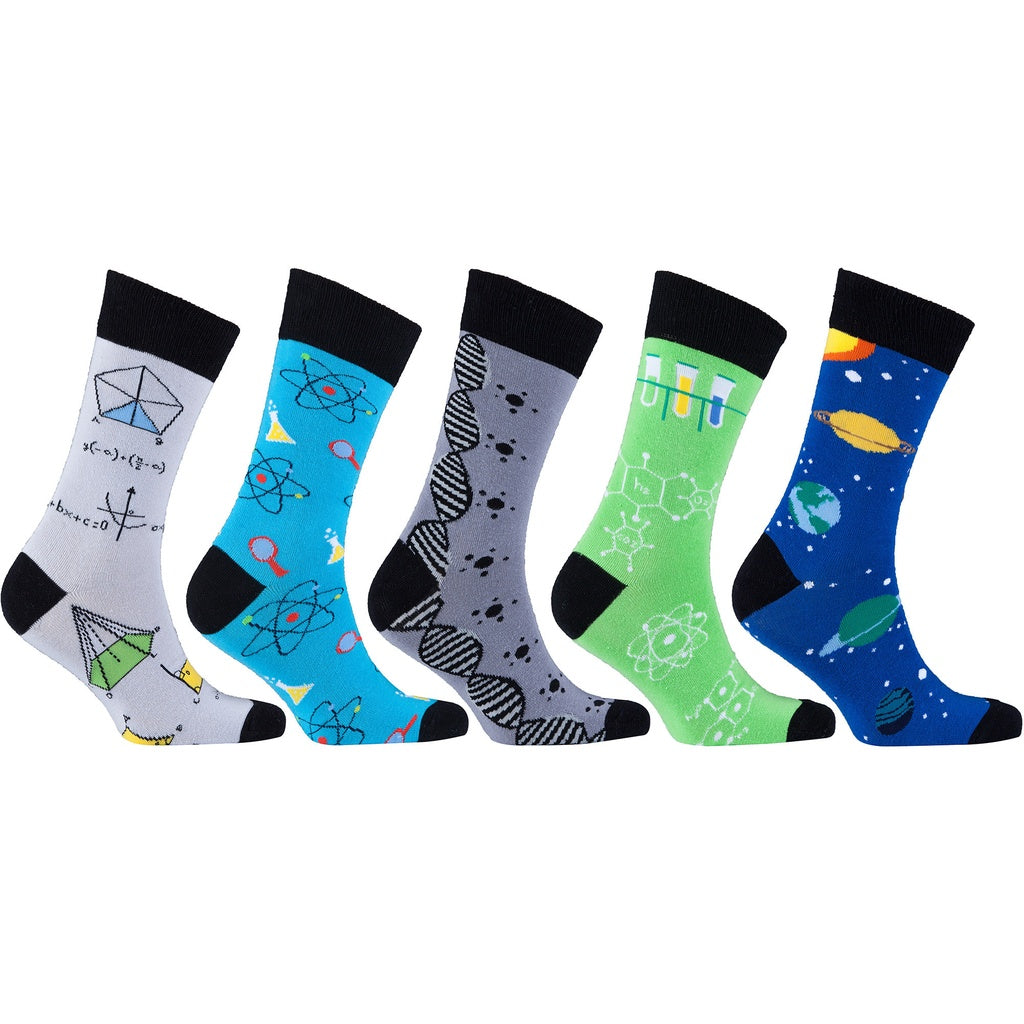 Men's 5-Pair Funky-Science Socks-3020 - YuppyCollections