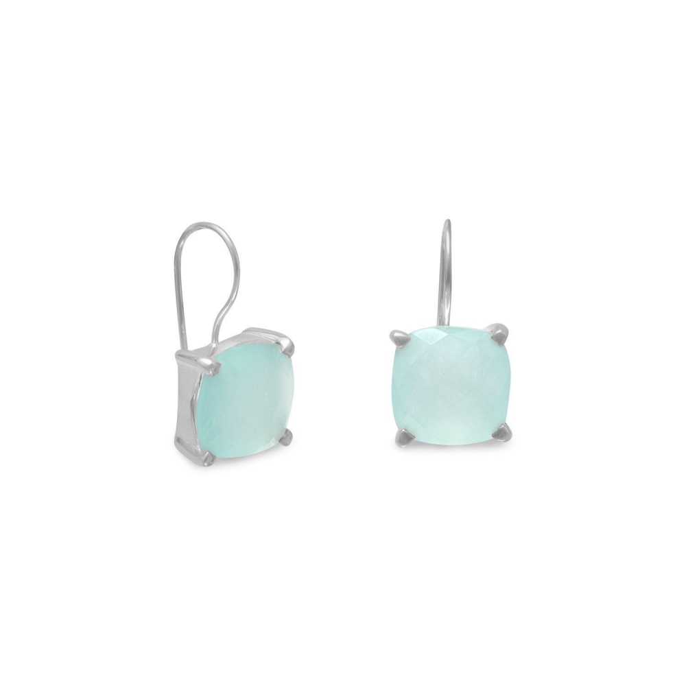 Square Chalcedony Earrings - YuppyCollections