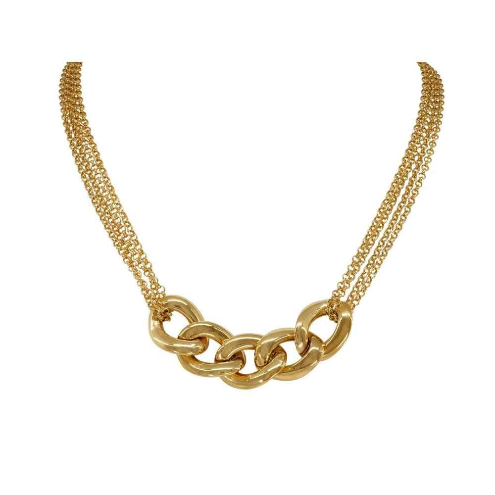 Golden Veneto Mesh Links Necklace - YuppyCollections