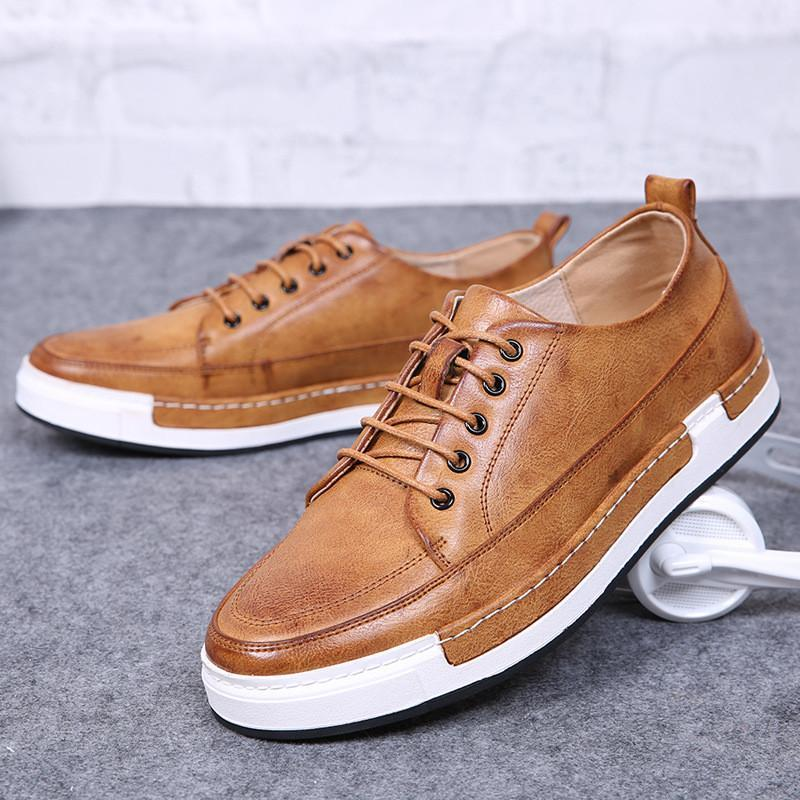 Mens Casual Breathable Leather Lace Up Shoes - YuppyCollections