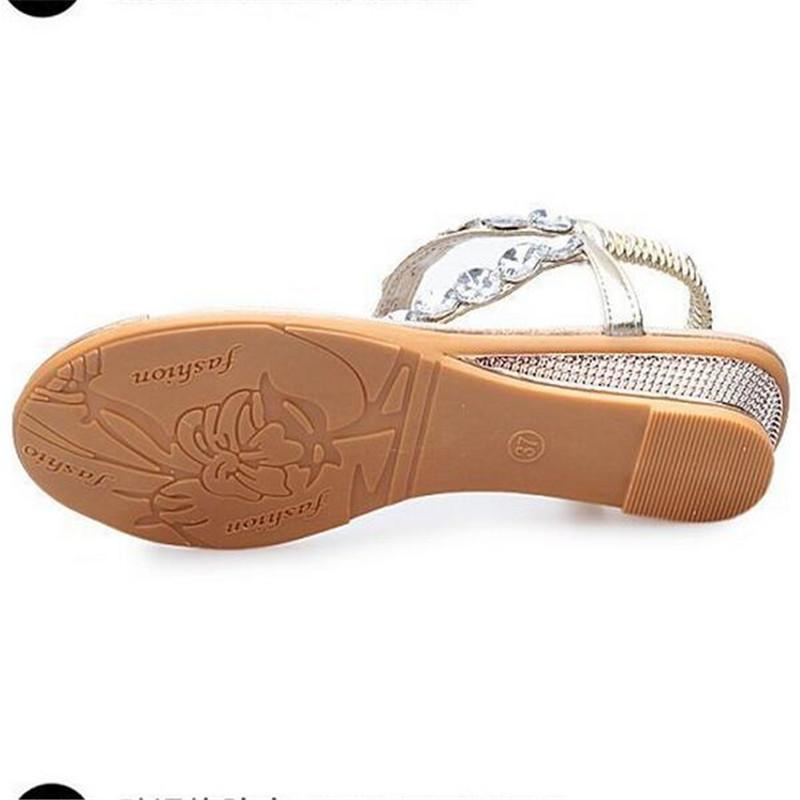 Womens Rhinestone Slip on Khaki Sandals - YuppyCollections