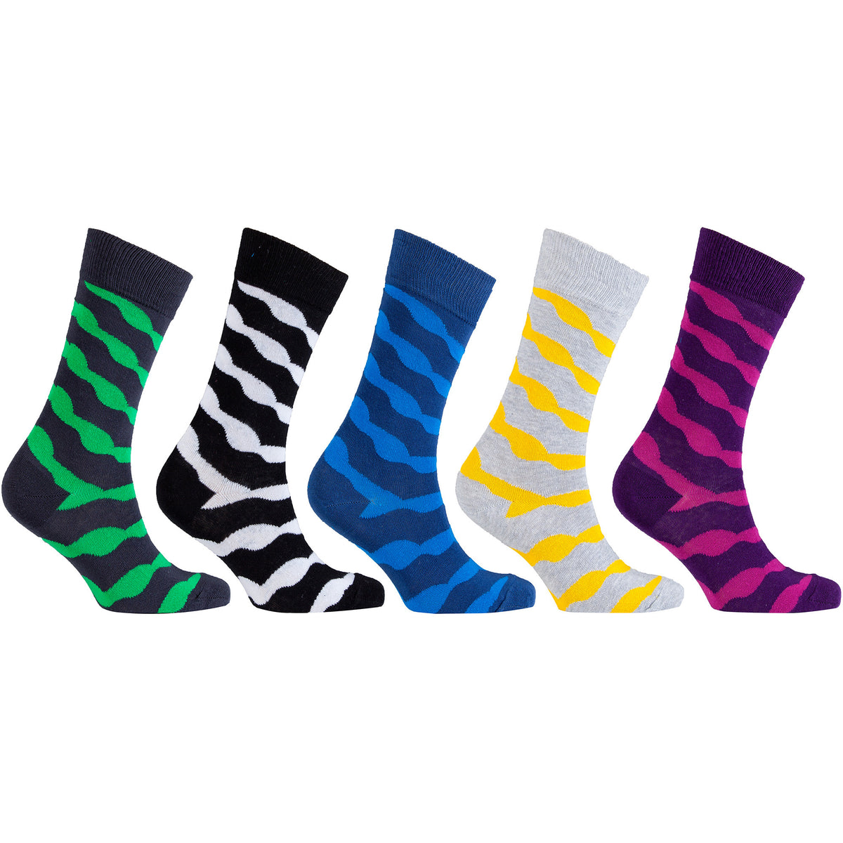 Men's 5-Pair Fun Patterned Socks-3052 - YuppyCollections