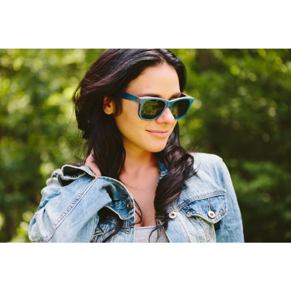 Mens & Women's Handmade Natural Skateboard Wood Sunglasses - Polarized Lenses: Heelie - YuppyCollections