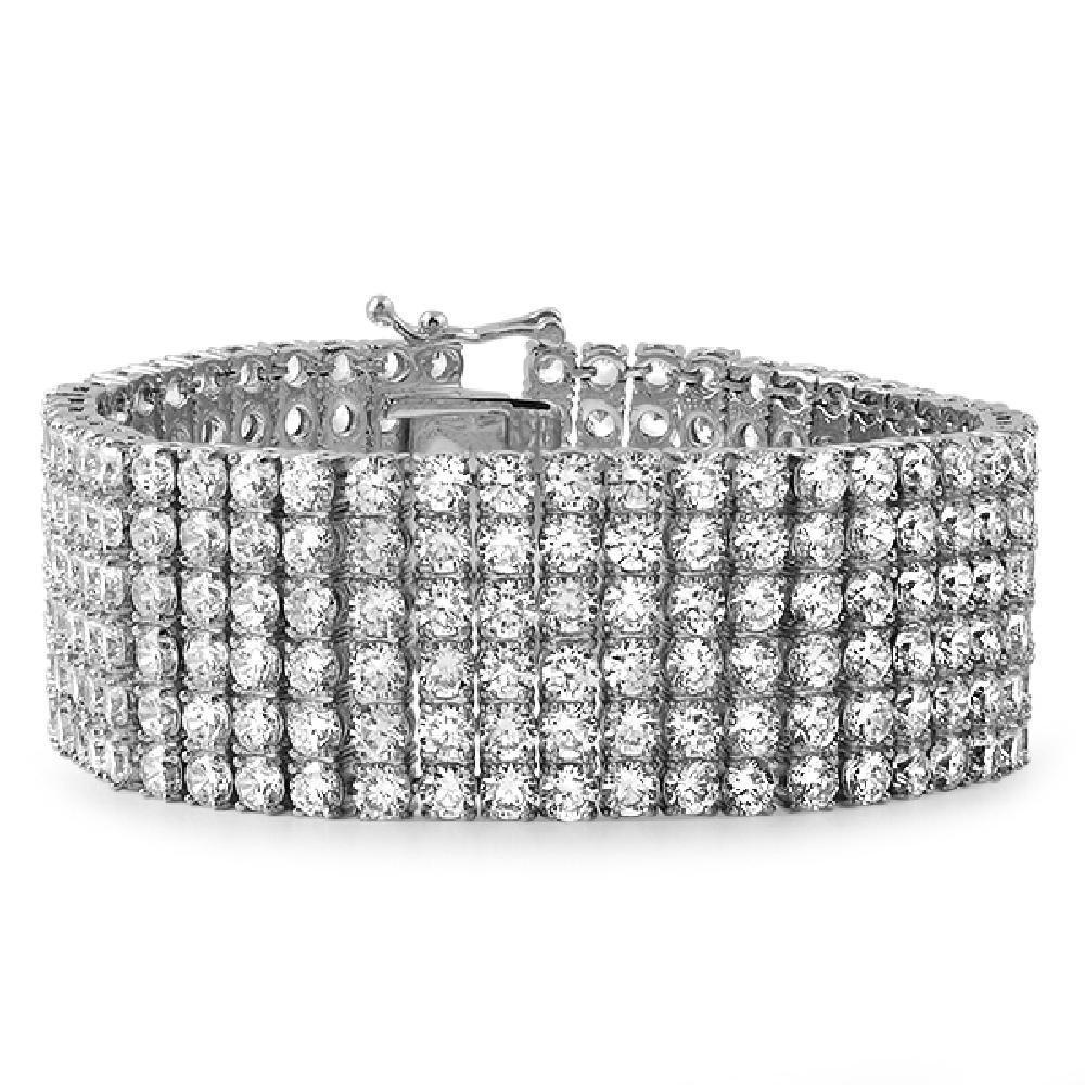 6 Row CZ Bracelet Stainless Steel - YuppyCollections