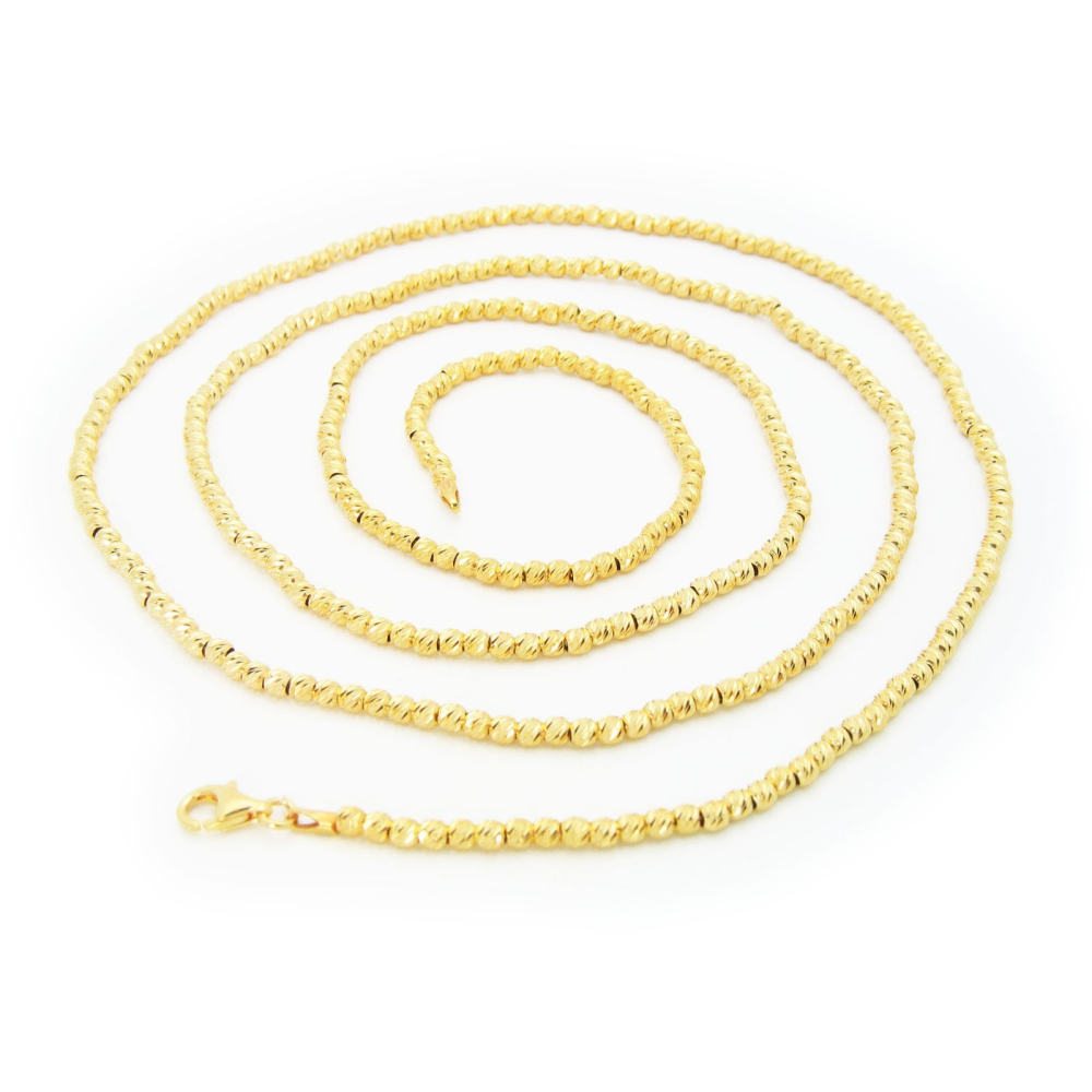 Italian Pebbles Chain Necklace dipped in 18k Gold , 36" - YuppyCollections