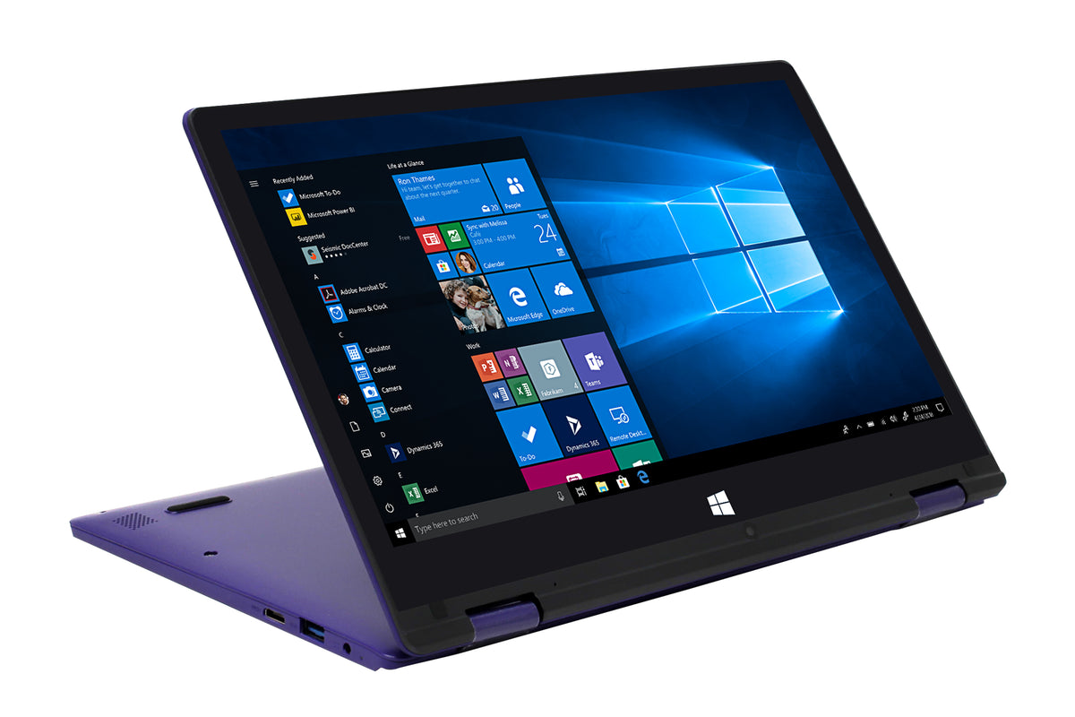 EVOO 11.6" Convertible Touchscreen Laptop, Windows 10, 32GB Storage, Mini HDMI, Webcam, PurpleEVOO 11.6" Convertible Touchscreen Laptop, Windows 10, 32GB Storage, Mini HDMI, Webcam, Purple - 