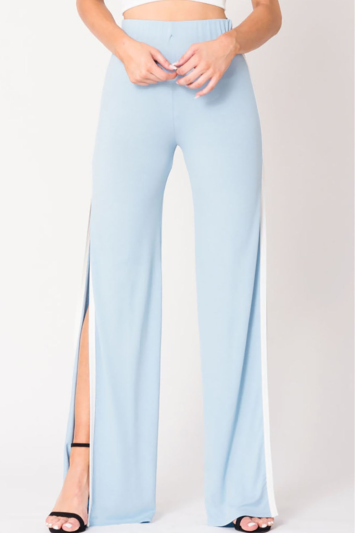 Double Slit Wide Legs Pants - YuppyCollections