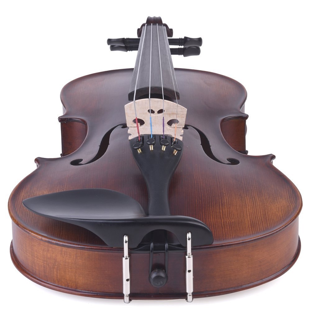 ADM 1/2 Half Size Intermediate Solid Wood Acoustic Violin Outfit, Beginner Kit with Violin Hard Case, Professional Violin for Advanced Student, Brown - YuppyCollections