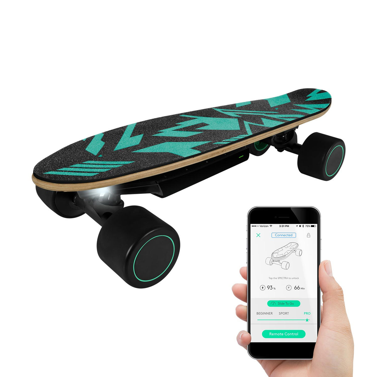 SWAGTRON Swagskate Spectra Mini AI Electric Skateboard – Hands Free Cruiser Skateboard with App, 5.6 MI per Charge, 9.3 MPH, Fast Charging Remote Control SkateboardSWAGTRON Swagskate Spectr