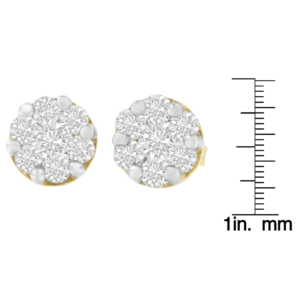 14K White Gold 1ct. TDW Round-cut Diamond Earrings(H-I,SI2-I1) - YuppyCollections