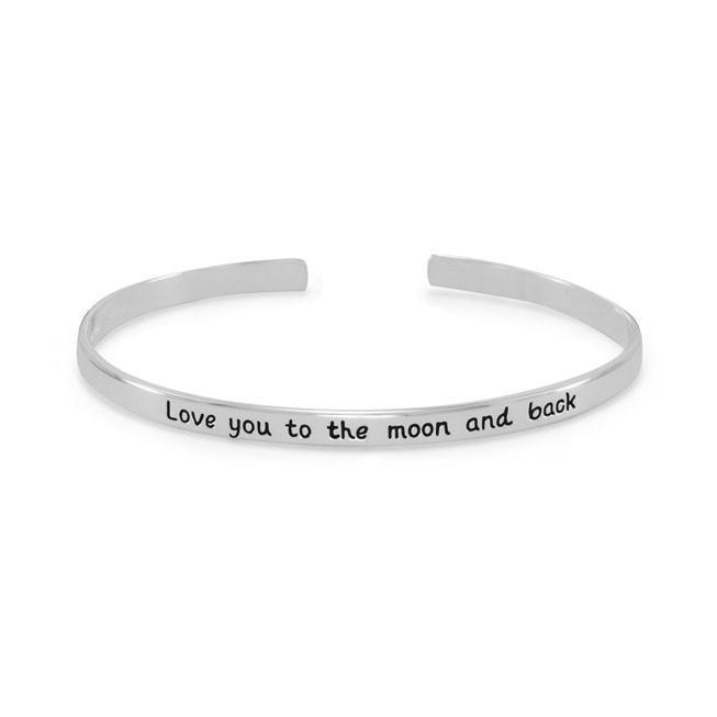 "Love you to the moon and back" Cuff Bracelet - YuppyCollections