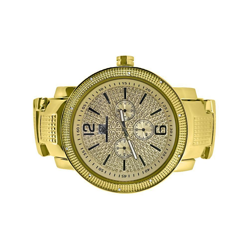 Baller Hip Hop Super Techno Gold Diamond Watch - YuppyCollections