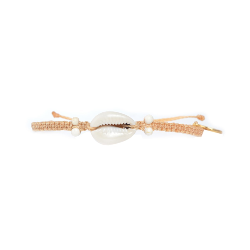 Sanded Namaste Cowrie Shell Bracelet - YuppyCollections