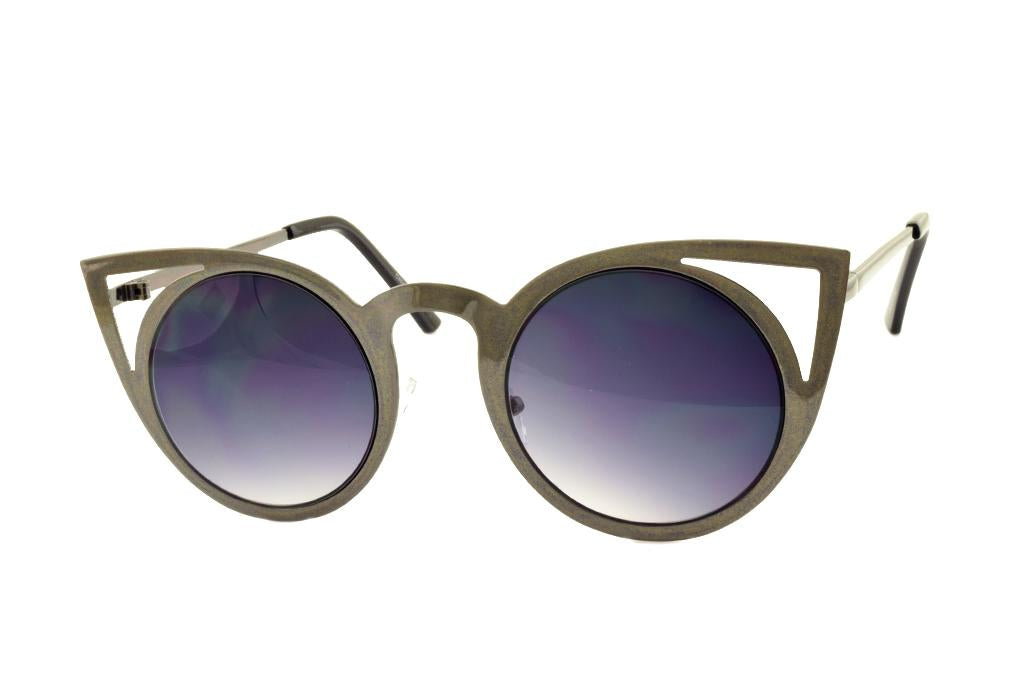 Grey Cateye Metal Sunglasses - YuppyCollections