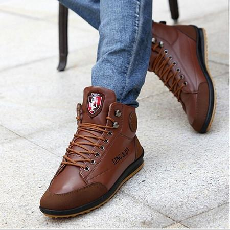 Mens Leisure Lace Up Sneaker Boots - YuppyCollections