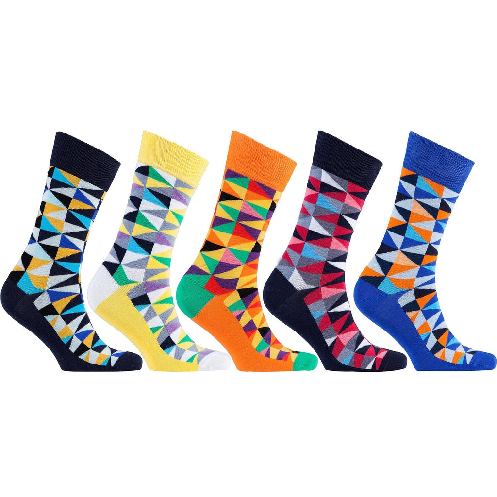 Men's 5-Pair Funky Patterned Socks-3054 - YuppyCollections