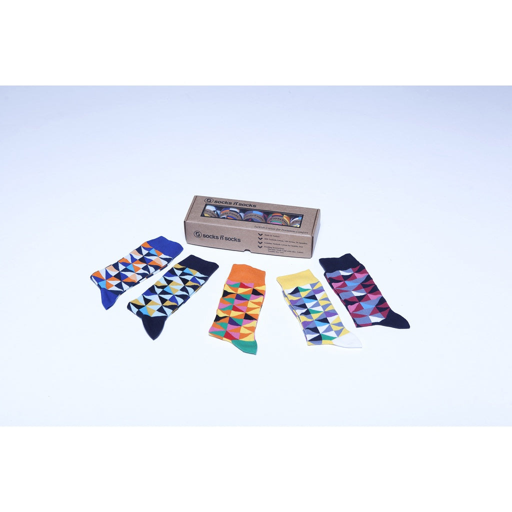 Men's 5-Pair Funky Patterned Socks-3054 - YuppyCollections