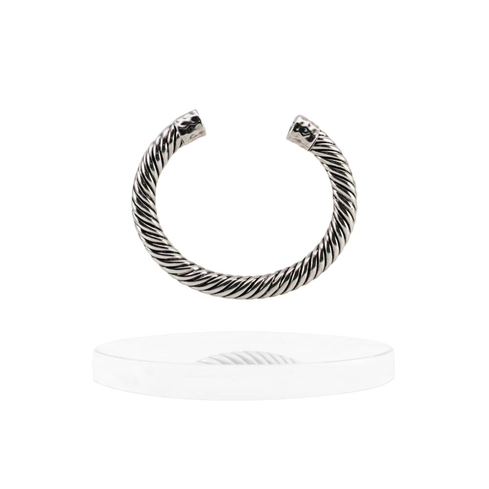 Atlantic Cable Cuff Bracelet - Silver - YuppyCollections