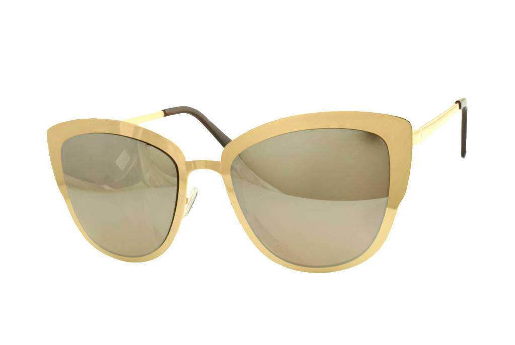 Gold Metal Mirror Sunglasses - YuppyCollections