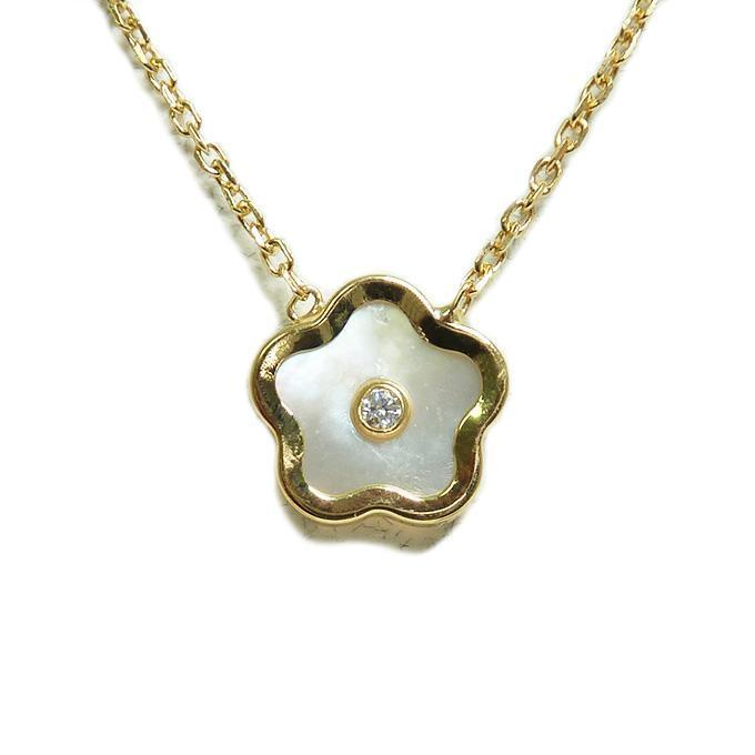 BecKids 14k Yellow Gold Mother of Pearl Flower Necklace - YuppyCollections