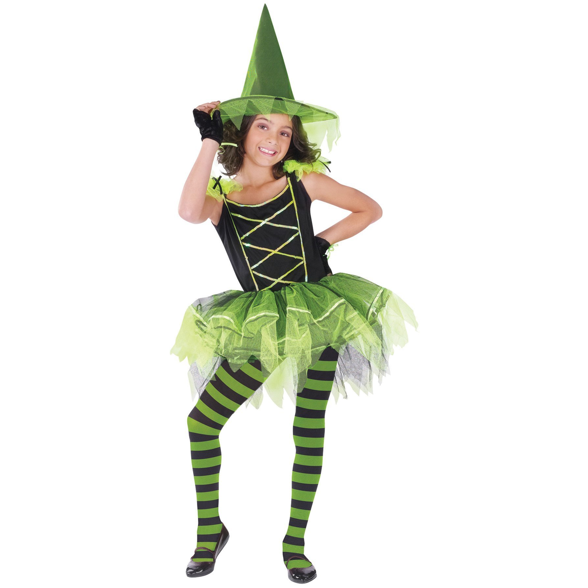 Ballerina Witch Green Chld Lg - YuppyCollections